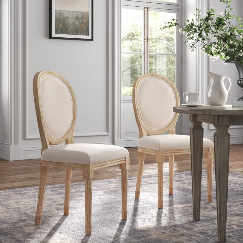 Kelly Clarkson Home Luella Upholstered King Louis Back Side Chair Side Chair in Beige Reviews Wayfair